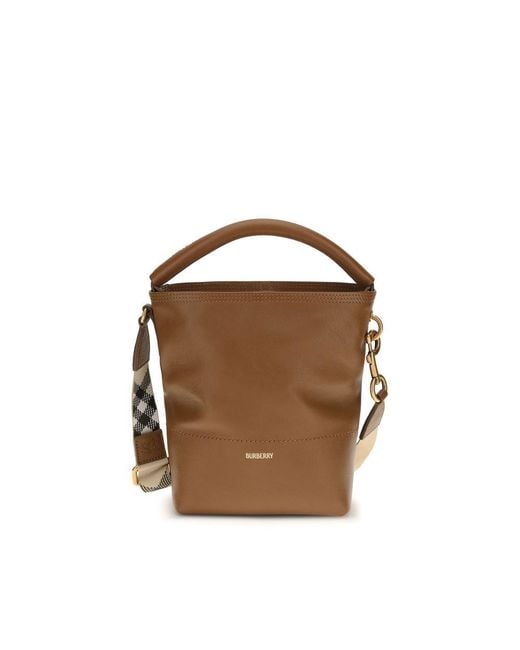 Burberry Brown Calf Leather Bos Taurus Backet Bag