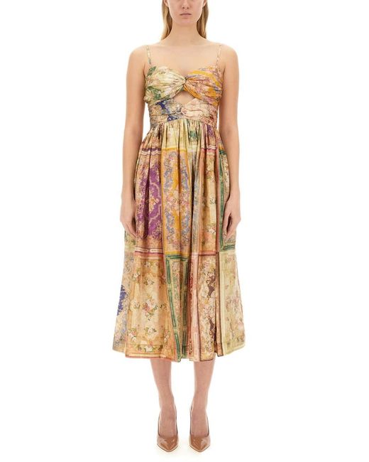 Zimmermann Natural Floral Print Dress