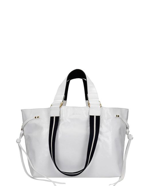 Isabel Marant Bagya Tote In White Leather - Lyst