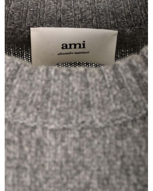AMI Gray Tricotine Sweater