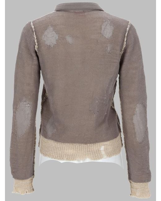 DIESEL Gray Fringed Sweater -Dracarina Cotton Jumpers