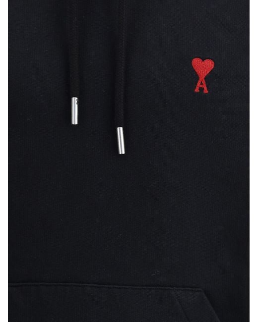 AMI Blue Logoed Hoodie for men