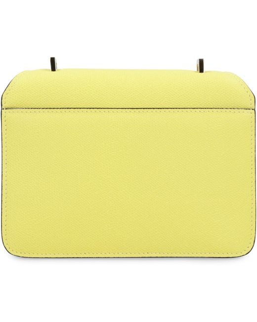 Valextra Yellow Nolo Mini Leather Crossbody Calfskin Shoulder Bags