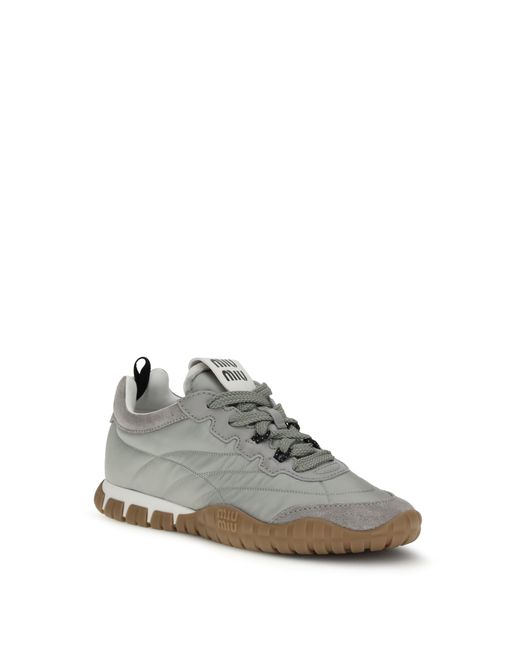 Miu Miu White Sneakers Tyre Upper: Recycled Polyamide Trainers