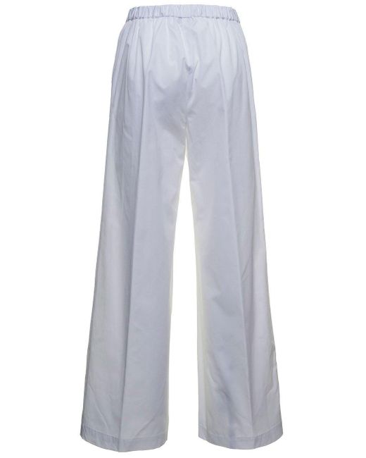Aspesi White Pocketed Straight-leg Trousers