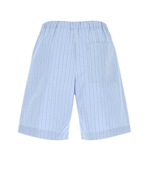 Dries Van Noten Blue Embroidered Opini Piperi Bermuda Shorts for men