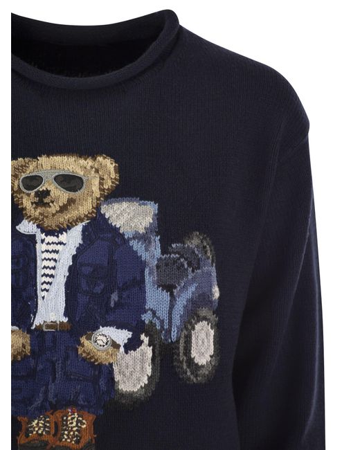 Ralph Lauren Blue Polo Bear Cotton Jersey