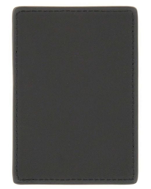 Alexander McQueen Black Magnetic Card Holder With Logo for men