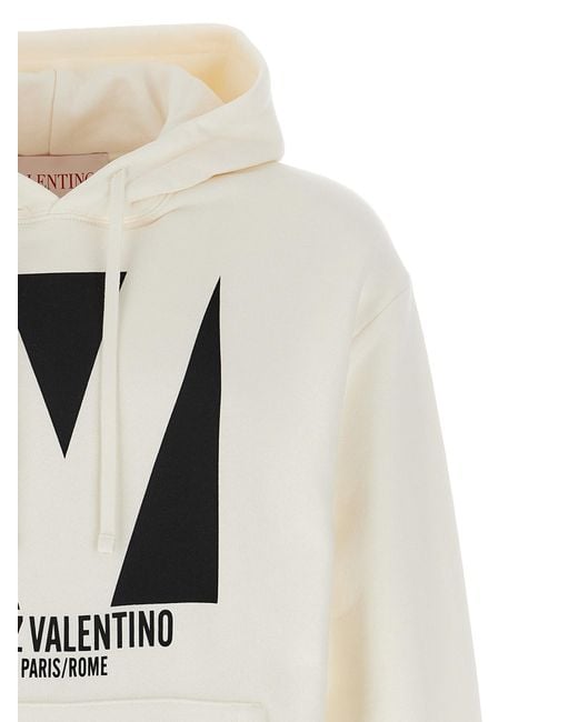 Valentino Garavani White Hoodie Cotton Sweatshirt for men