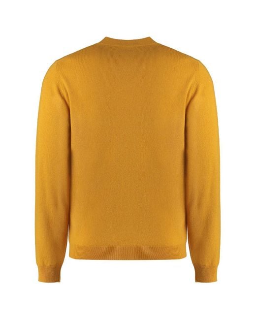Gucci Yellow Cashmere Crewneck Sweater for men