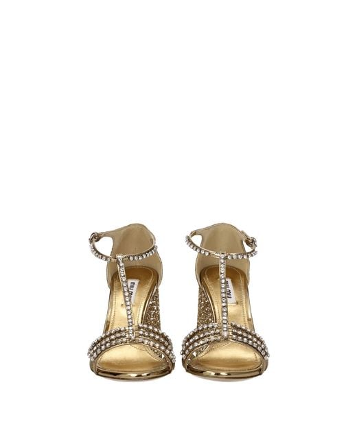 Miu Miu Metallic Plastic Platform Sandals