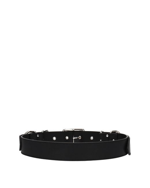 Moschino Black Leather Belt