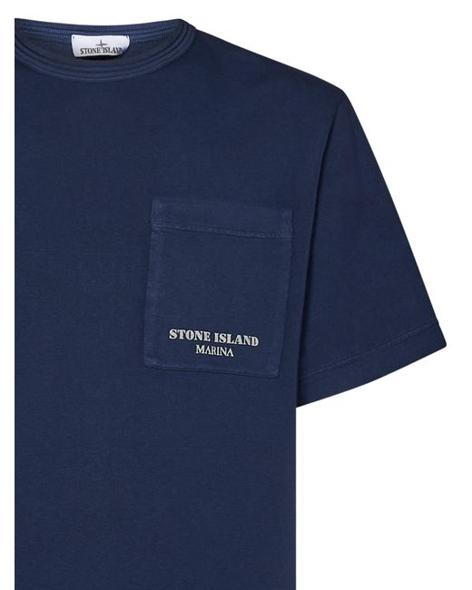 Stone Island Blue Marina_ Old Treatment T-Shirt for men