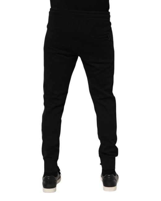 Dolce & Gabbana Black Slim Fit Drawstring Pants for men