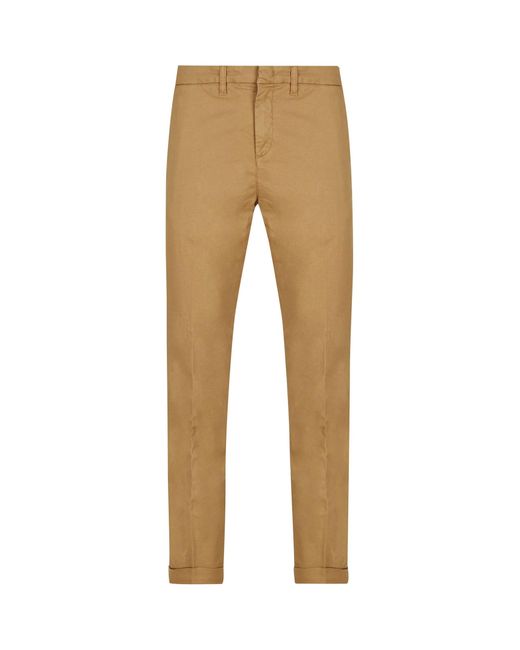 Fay Natural Capri Pants With Cuff for men