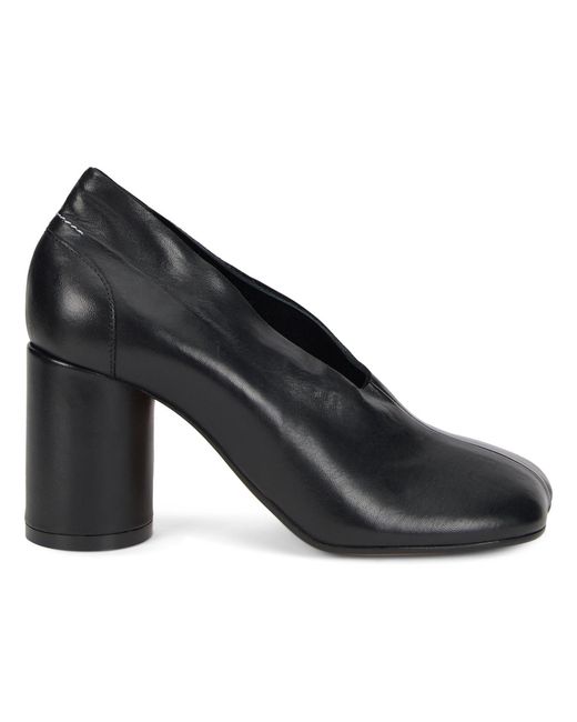 MM6 by Maison Margiela Black Court Shoes Anatomic Nappa Ovine Leather