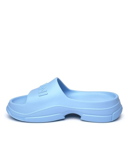 Ganni Light Blue Rubber Slippers