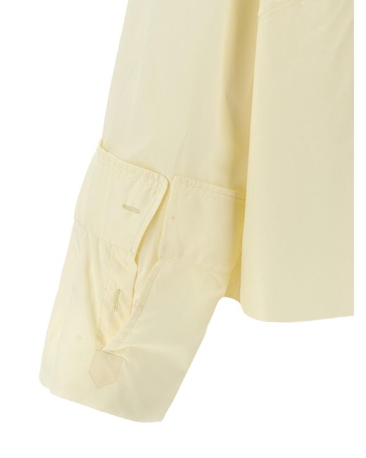 MM6 by Maison Margiela Natural Logo Print Shirt Cotton Shirt, Blouse