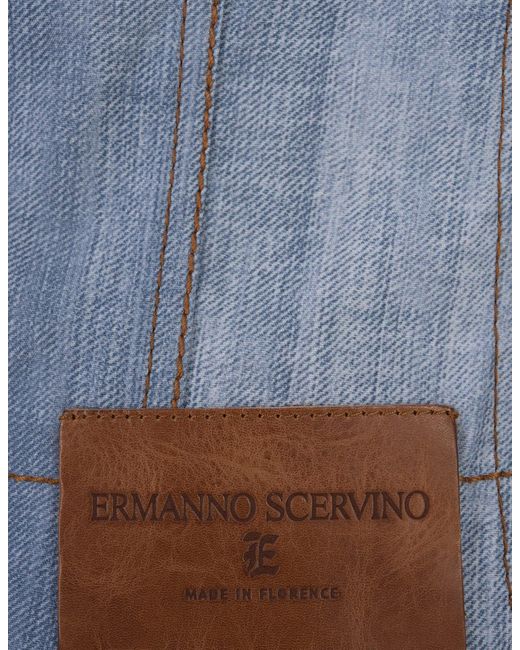 Ermanno Scervino Blue Marocain Jacket With Suede Details