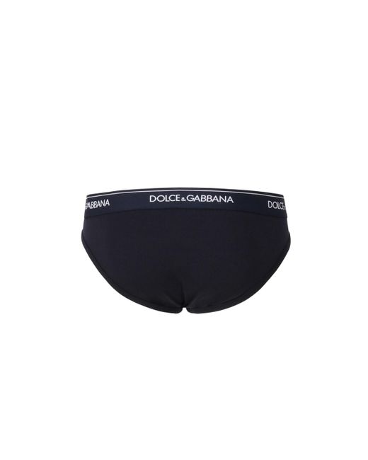 Dolce & Gabbana Blue Briefs With Logoed Elastic for men