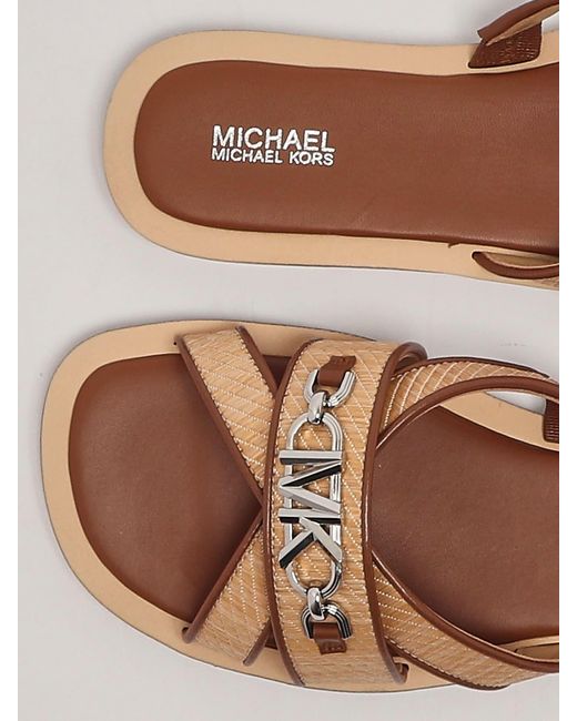 Michael Kors Brown Tiffanie Flat Slide Sandal