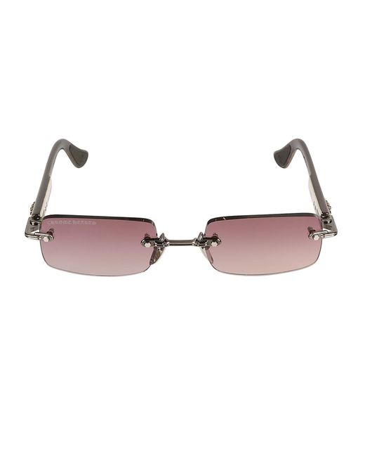Chrome Hearts Brown Rectangle Rimless Sunglasses