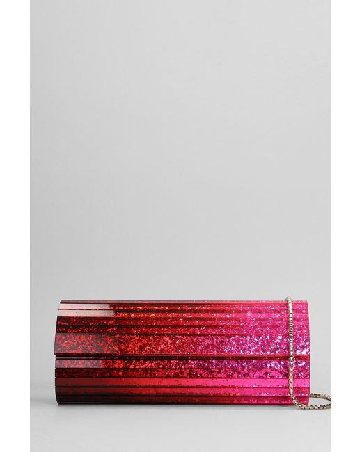 Jimmy Choo Red Sweetie Hand Bag In Multicolor Acrylic