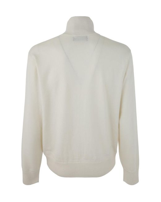 Fred Perry Fp Diamond Intarsia Cardigan in White for Men | Lyst
