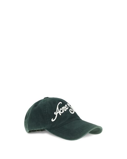 Acne Green Baseball Cap Cotton Hat