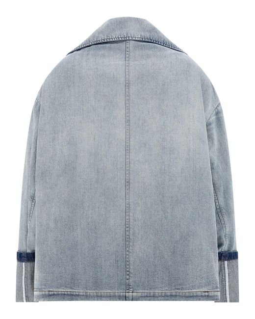 MM6 by Maison Margiela Blue Double-Breasted Jacket Cotton Down Jacket, Parka, Casual