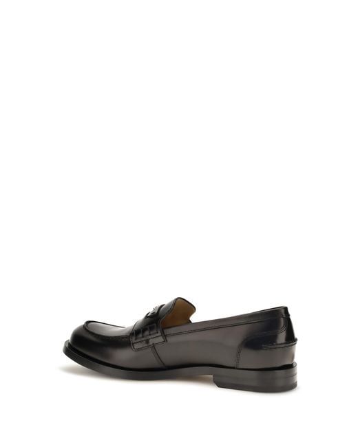 Fendi White Ateneo Calfskin Loafers for men