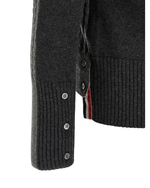 Thom Browne Gray Virgin Wool Polo Shirt for men