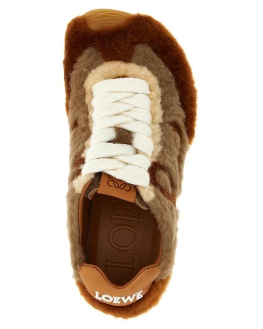 Loewe Brown Lamb Leather Low Top Sneakers