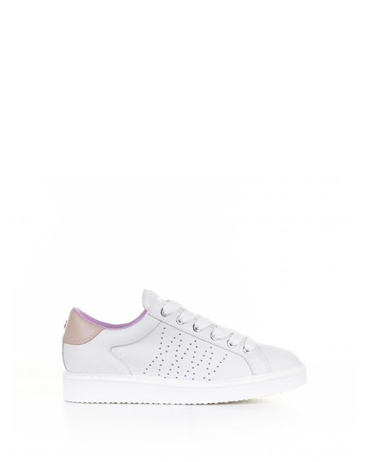 Pànchic White Leather Sneaker And Heel