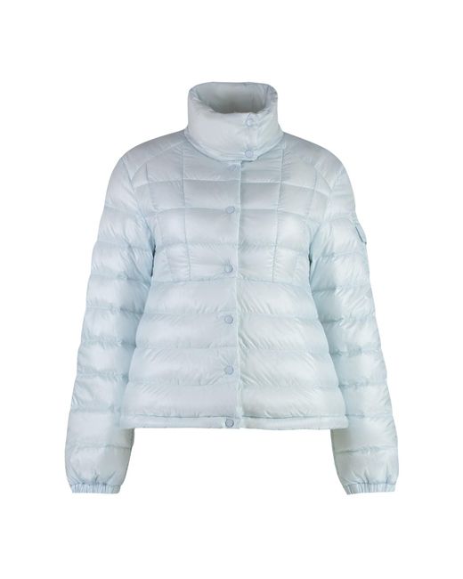 Moncler Blue Aminia Down Jacket With Button Closure