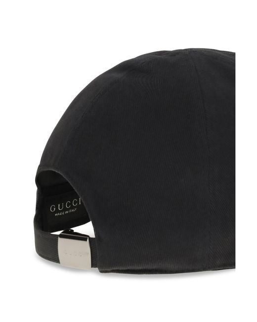 Gucci Black Baseball Cap Cotton for men