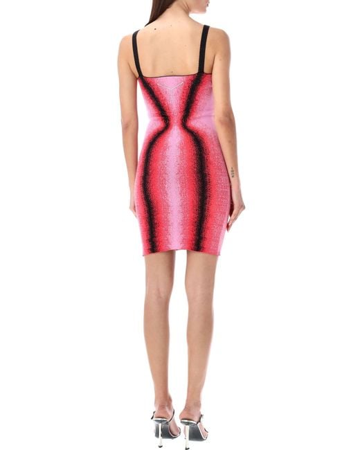 Y. Project Red Gradient Knit Mini Dress