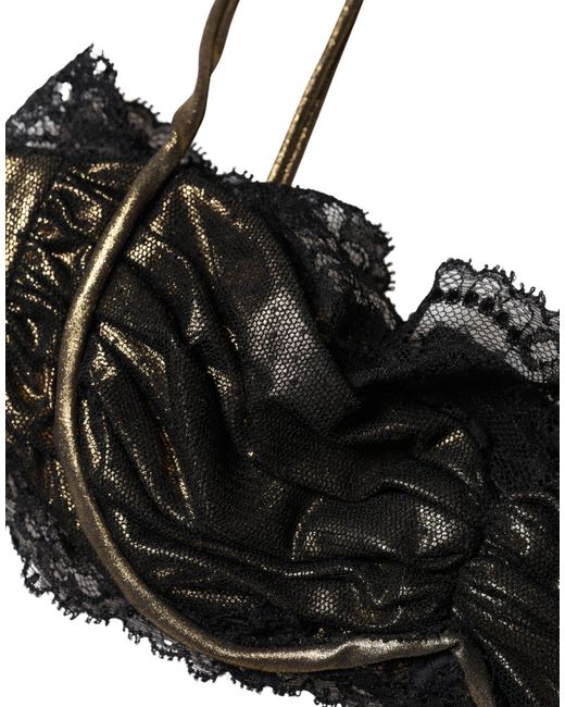 Dolce & Gabbana Black Silk Underwired Balconnet Bra Underwear Clothing