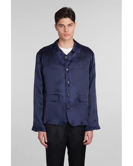 4SDESIGNS Blue Casual Jacket for men