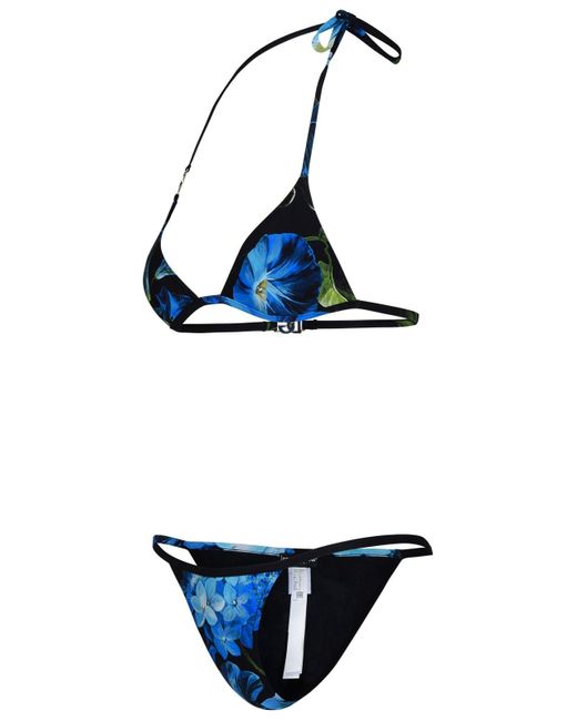 Dolce & Gabbana Blue Multicolor Polyamide Blend Bikini