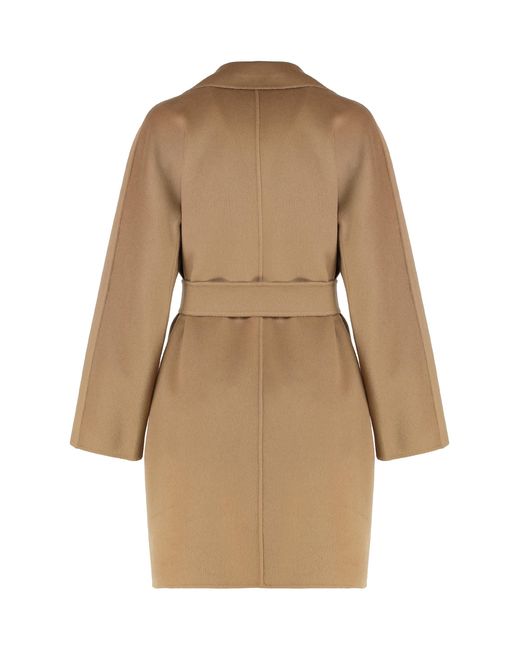 Max Mara Natural Wool And Cashmere Midi Coat