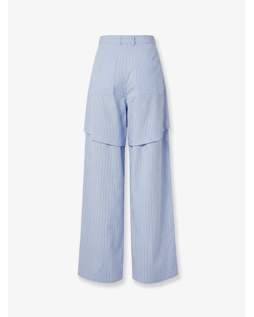 Loewe Blue Pyjama Trousers Striped Cotton