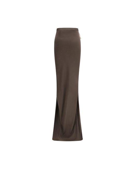 Moncler Brown Cotton Long Skirt