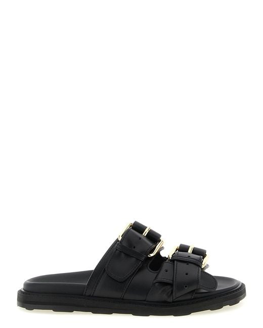 Moschino Black Double Strap Sandals