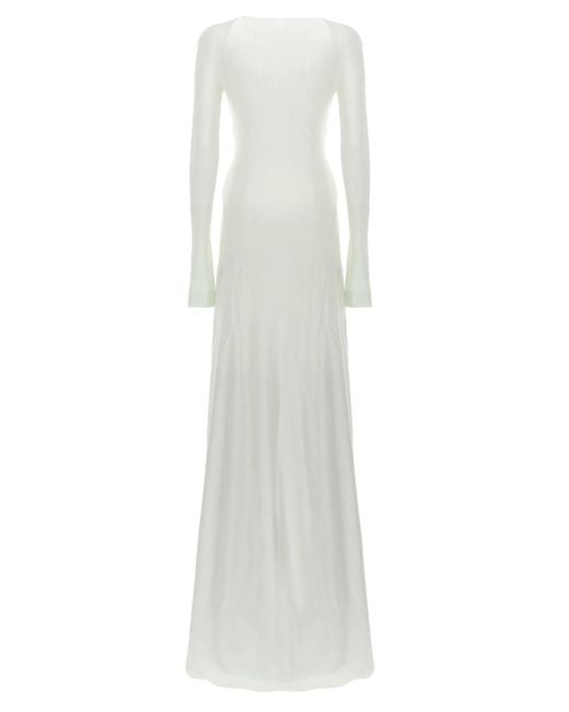 Victoria Beckham Green Twist Waist Long Dress Viscose
