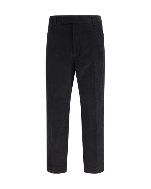 Thom Browne Black Corduroy Chino Pants Cotton for men