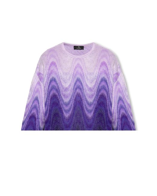 Etro Purple Crewneck Sweater for men