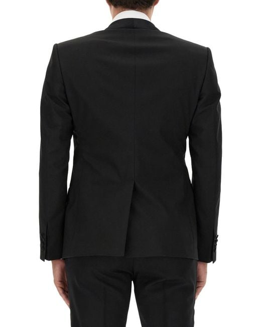 Dolce & Gabbana Black Tailored Jacket Virgin Wool for men