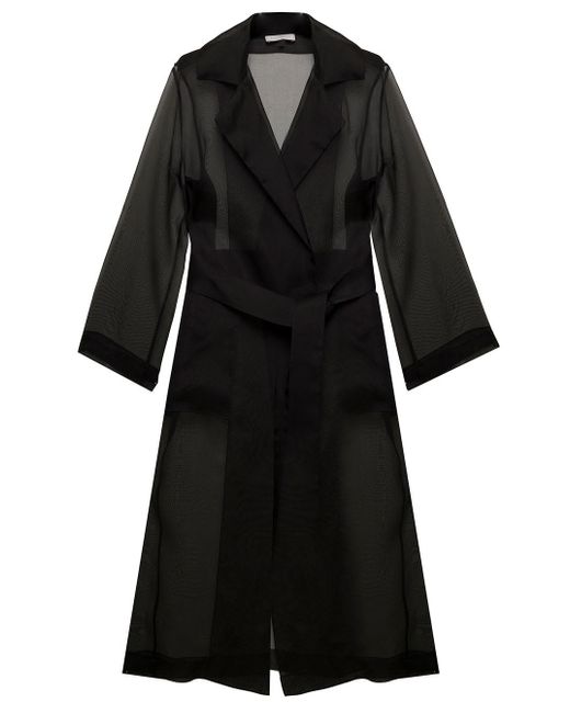 Antonelli Womans Phinner Sheer Silk Coat in Black | Lyst UK