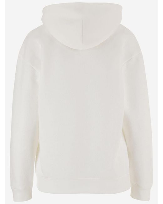 Valentino White Cotton Sweatshirt With Print